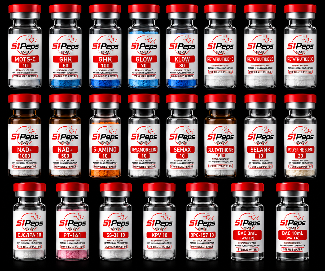 51Peps product vial collection